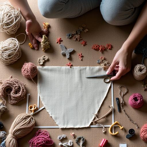 Artisan workspace with textile tools