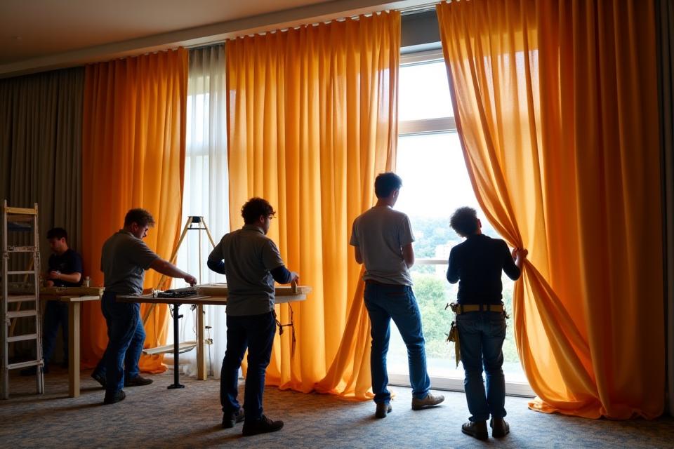 Commercial textile installation