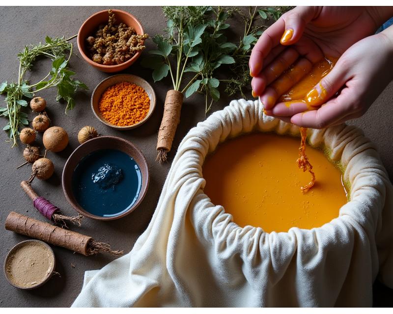 Natural dyeing traditional colours process