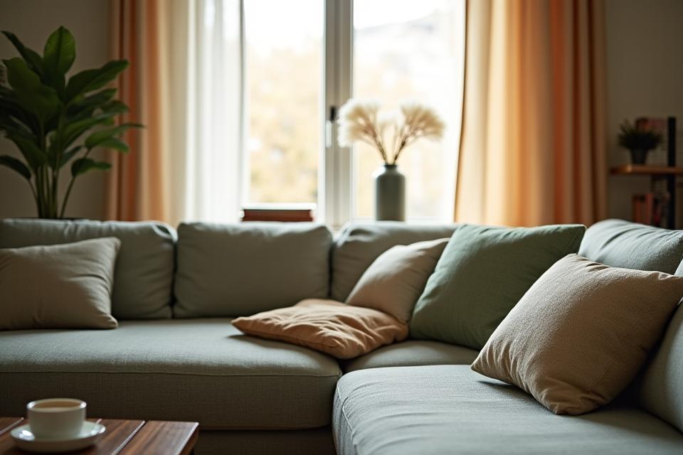 Temperature regulating fabrics in living room